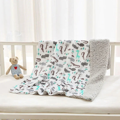 CuddleNest™ - Couverture Double Couche Ultra Douce pour Bébé (Animaux)