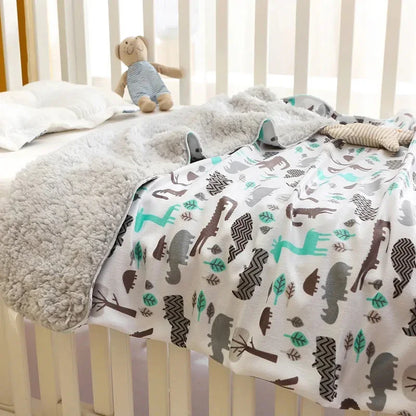 CuddleNest™ - Couverture Double Couche Ultra Douce pour Bébé (Animaux)